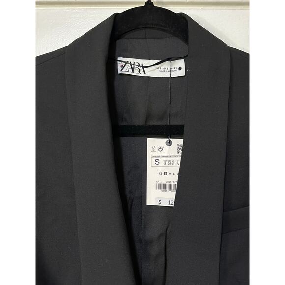Zara Women's Black Blazer Size Small NWT Wool Polyester Blend Dressy Off… - Picture 2 of 13